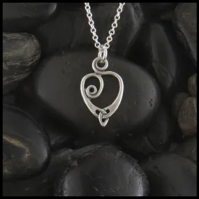 Small Anna's Heart Pendant in Silver