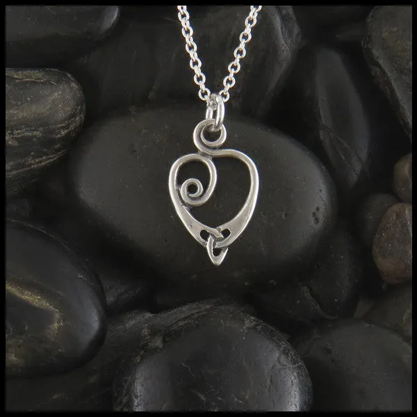 Small Anna's Heart Pendant in Silver