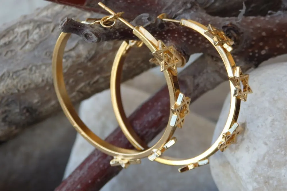 Star of David Hoop Earrings