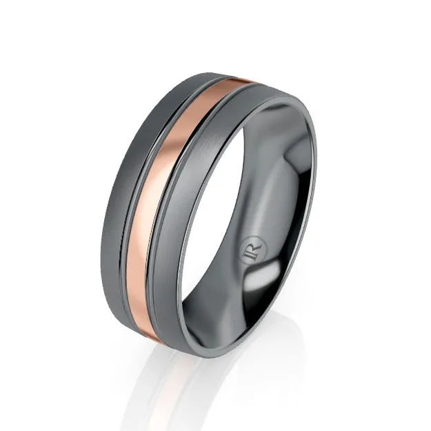 The Davis Tantalum & Gold Wedding Ring
