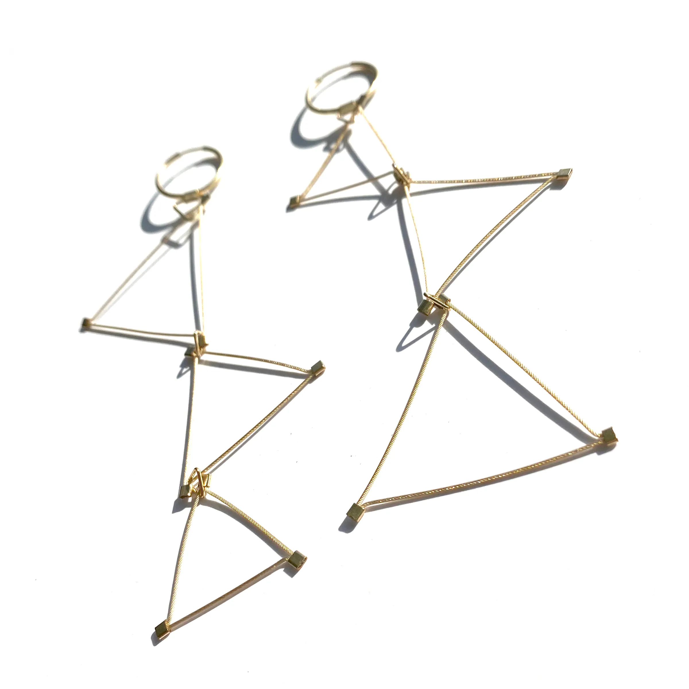 Triangle Dangle Hoop Earrings