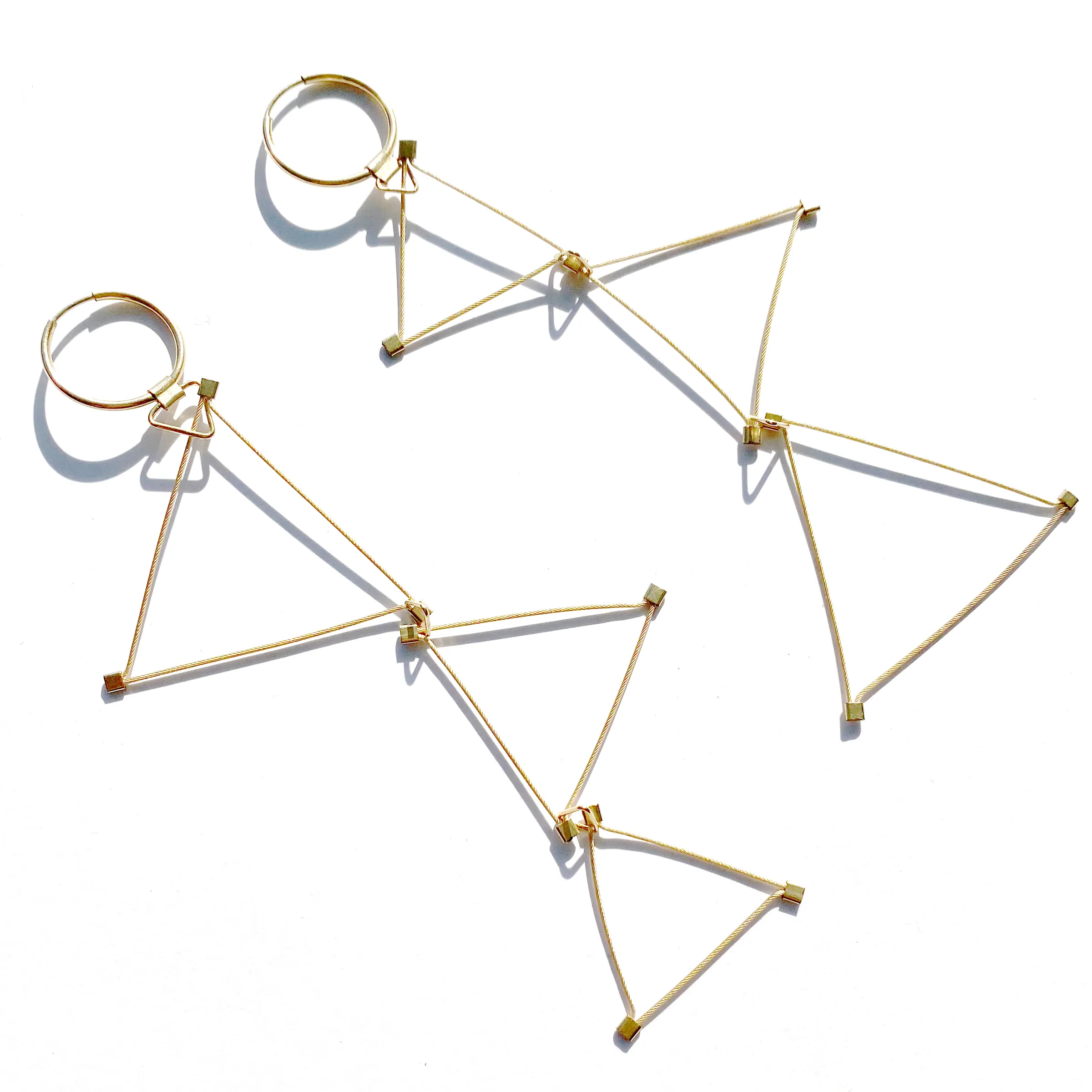 Triangle Dangle Hoop Earrings