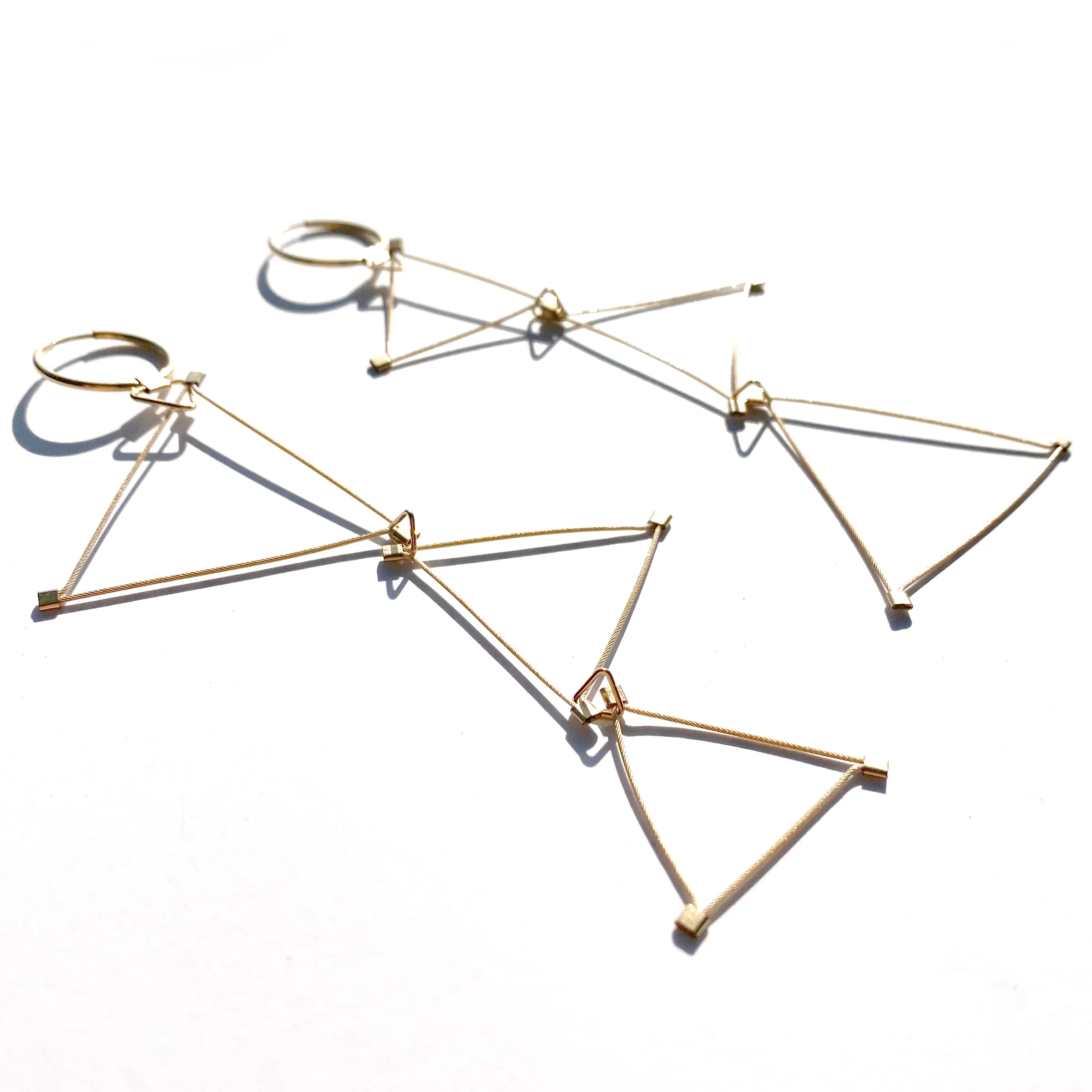 Triangle Dangle Hoop Earrings