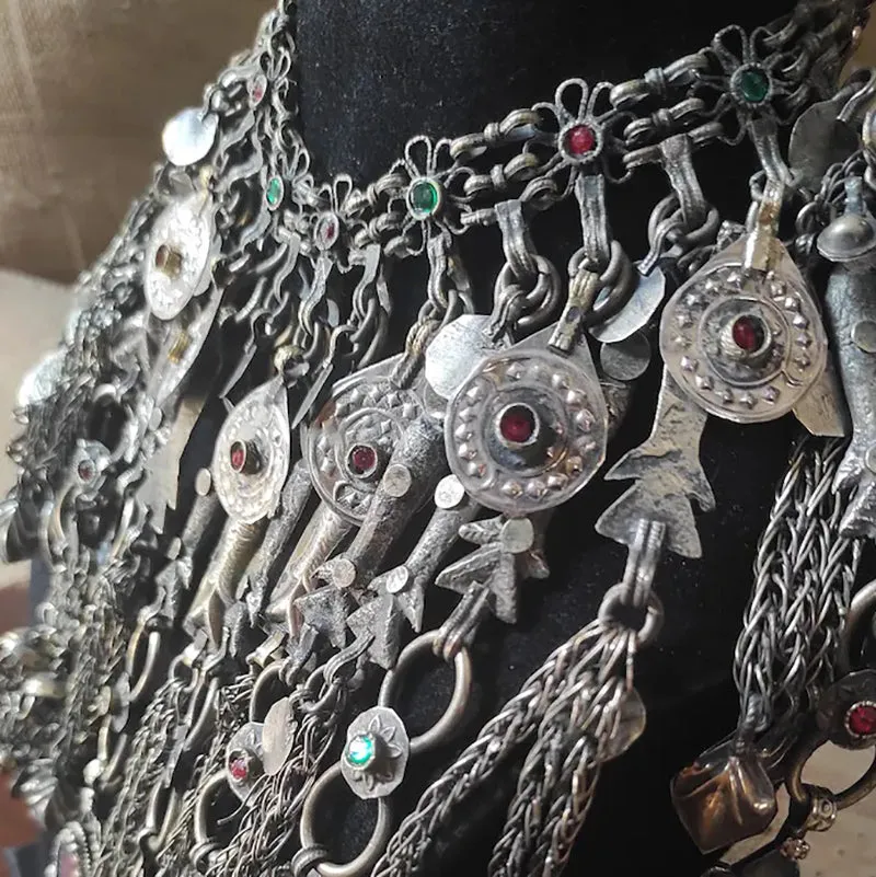 Vintage Kuchi Oversized Tribal Bib Necklace