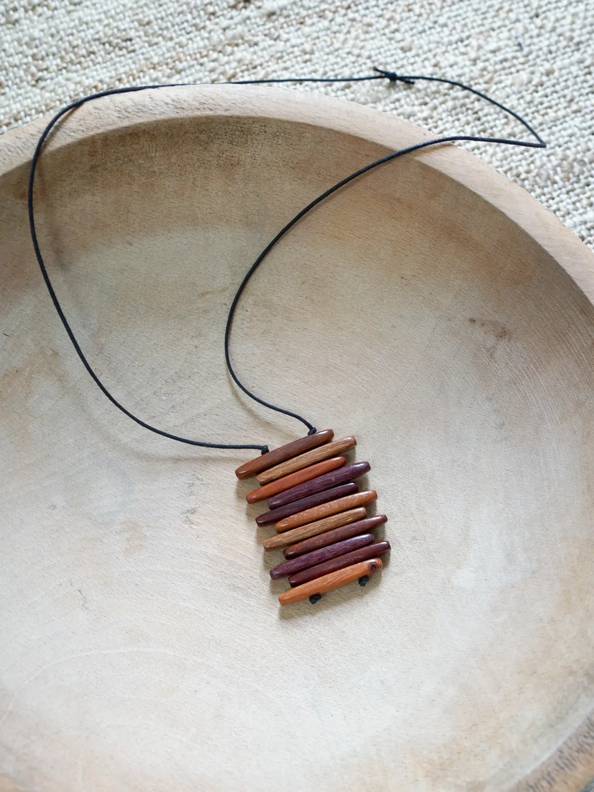Vintage Stacked Wood Necklace