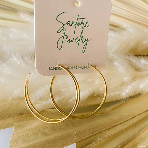Wire Double Hoop Earrings