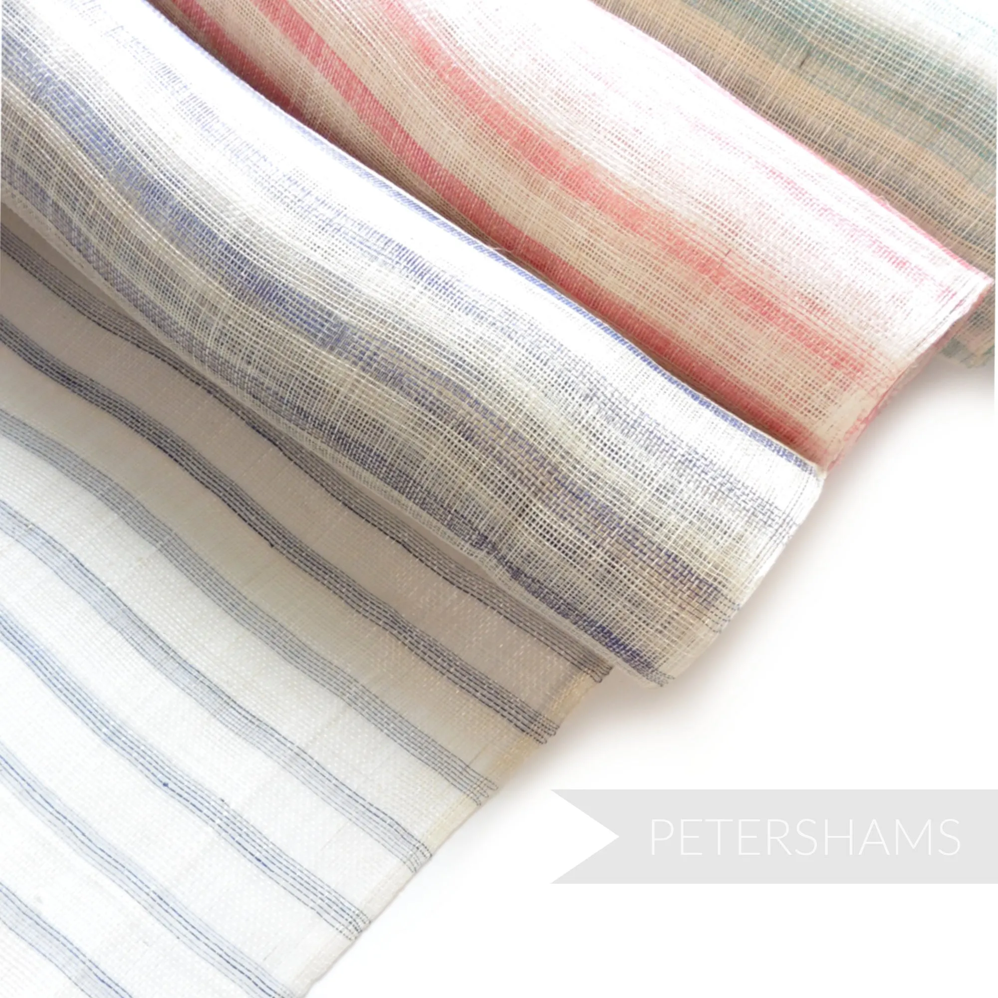 Woven Stripe Sinamay Fabric - 1/2 metre